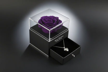 Rose Heart Mom Necklace with Rose Jewelry Gift Box, Love Heart Necklace, Flower Heart Pendant Necklace for Mother, Christmas Birthday Mother'S Day Jewelry Gift for Mom Grandma