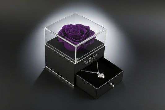 Rose Heart Mom Necklace with Rose Jewelry Gift Box, Love Heart Necklace, Flower Heart Pendant Necklace for Mother, Christmas Birthday Mother'S Day Jewelry Gift for Mom Grandma